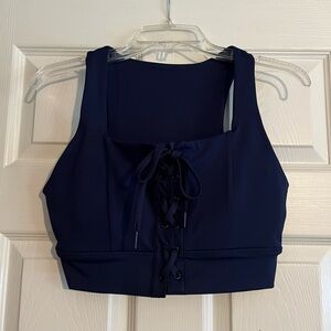 Buffbunny Dark Blue Lace Up Sports Bra